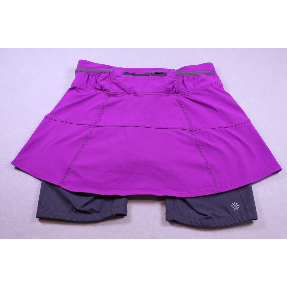 Athleta Purple Black Active Skort Tennis Running Skirt w/ Built-in Shorts Mens M - Picture 5 of 5